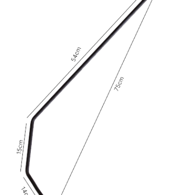 Alavanca/Cambão Paralama Ponta Rosca 3 Dobras