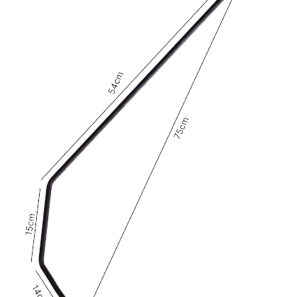 Alavanca/Cambão Paralama Ponta Rosca 3 Dobras