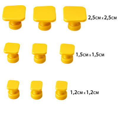 Kit com 9 ventosas de cola quente quadradas