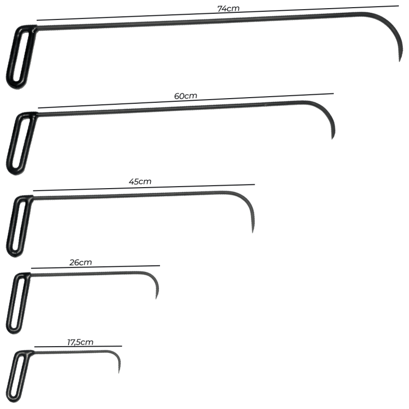 Kit Gancho Porta Alumínio Ponta Fina 5 Peças