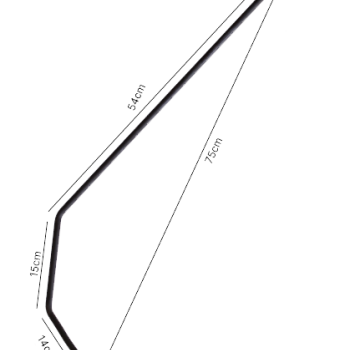 Alavanca/Cambão Paralama Ponta Rosca 3 Dobras